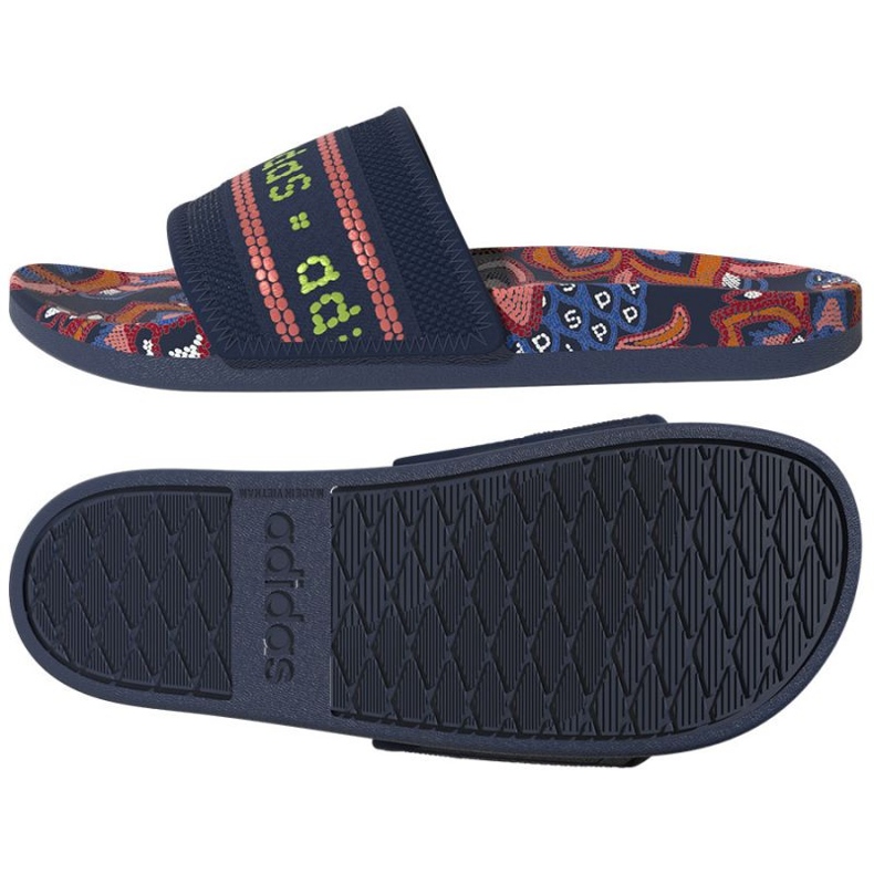 Adidas Adilette Comfort W GV7086 papucs piros sötétkék rózsaszín zöld 1