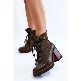 Divatos magassarkú csizma Maciejka 05777-09 zöld 2