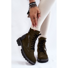 Velúr szigetelt csizma Laura Messi 2508 zöld 1