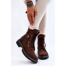 Velúr szigetelt csizma Laura Messi 2508 barna 1