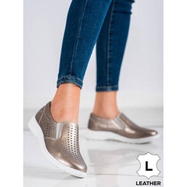 Kylie Arany bőr cipő aranysárga 2