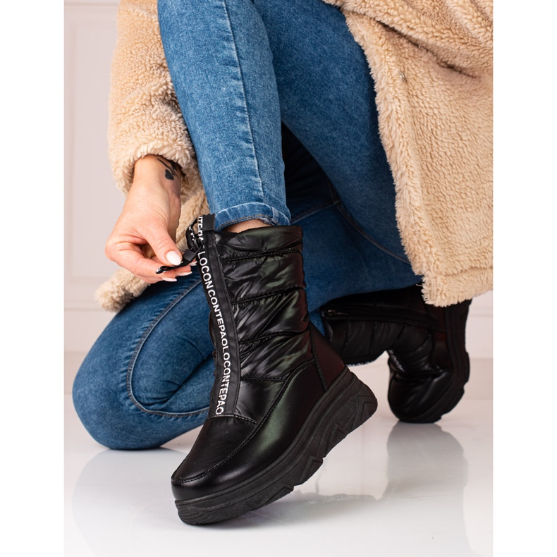 W. Potocki Fekete női hócsizma a Potocki platformon 2