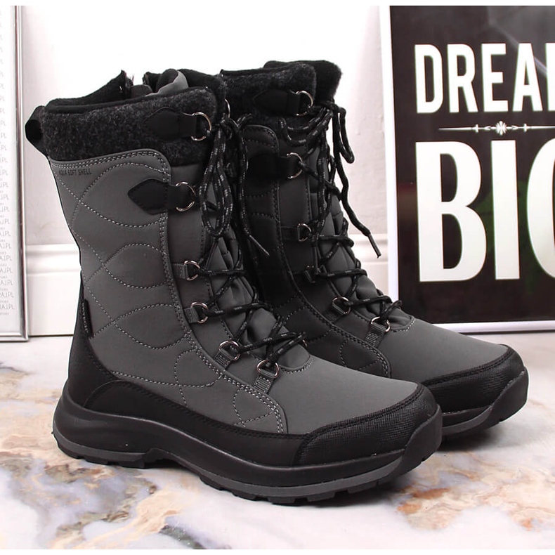 DK 2105 szürke vízálló fűzős és cipzáros hócsizma 2 DK 2105 szürke vízálló fűzős és cipzáros hócsizma 2