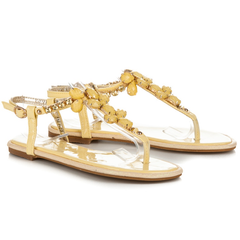 Vices Lakkozott sárga kristály szandál 1