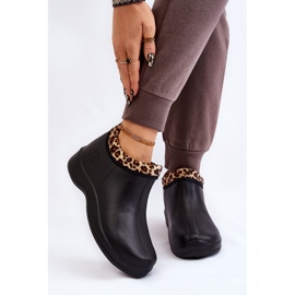 PM2 Női felcsúsztatható esőcsizmák meleg foltok fekete Izera 1