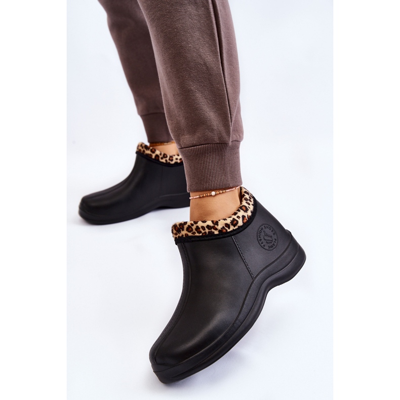 PM2 Női felcsúsztatható esőcsizmák meleg foltok fekete Izera 2