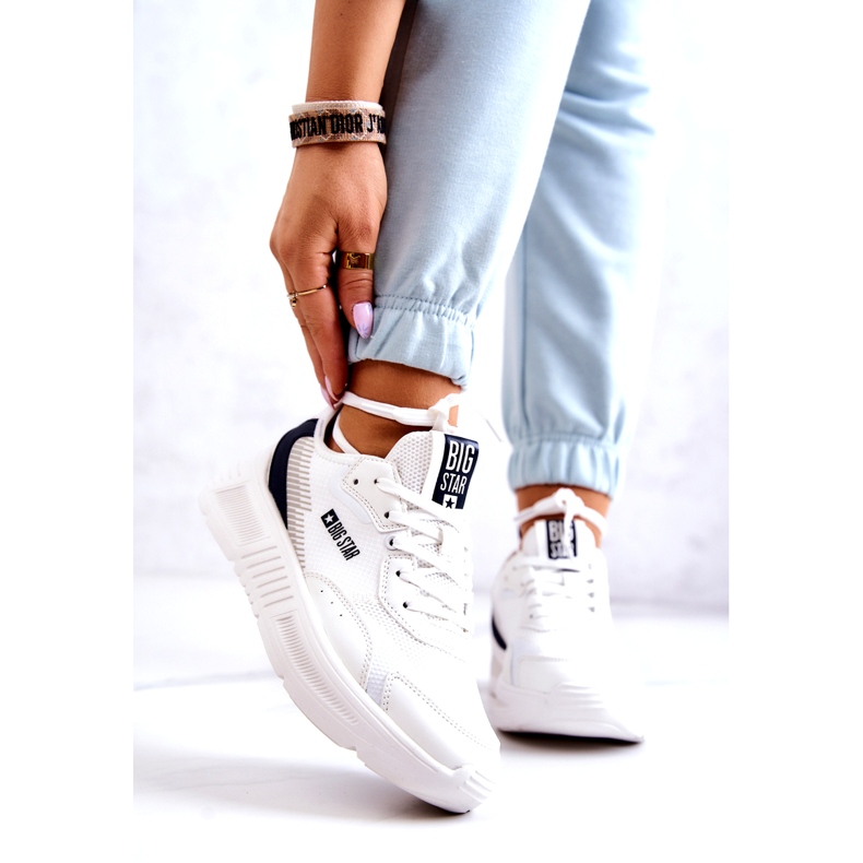 Divatos tornacipő sportcipő Big Star JJ274596 fehér sötétkék 5