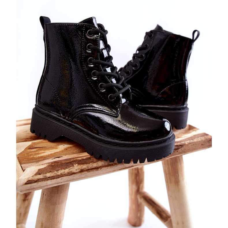 Vinceza Cipzárral lakkozott gyerekcsizma Fekete Julie 3