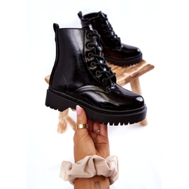 Vinceza Cipzárral lakkozott gyerekcsizma Fekete Julie 2