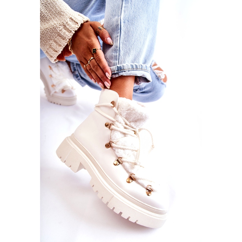 PS1 Eco-bőr meleg csizma Trappers fehér Arisa 3