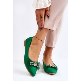 PS1 Női hegyes balerinák dekoratív masnival, zölden világító 1