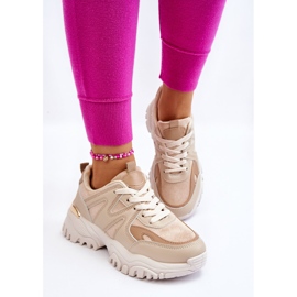 PG1 Klasszikus sportcipők bézs Bowie platformon 2