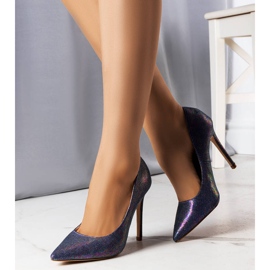 Lila szivattyúk fényes magas sarkú cipő ibolya 1