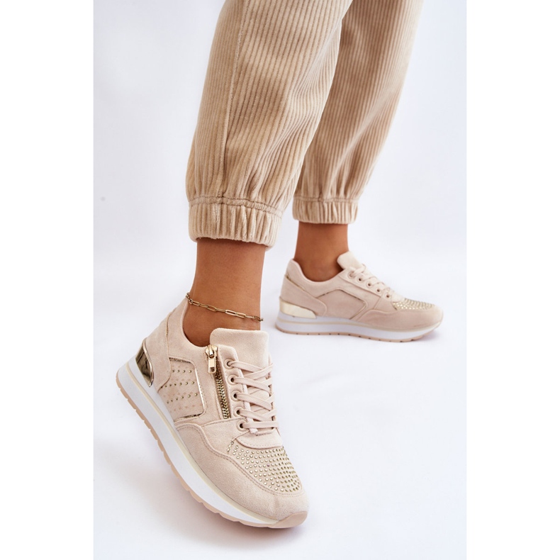 PG1 Női sportcipő dekoratív krémszínű cipzárral sokszínű 2