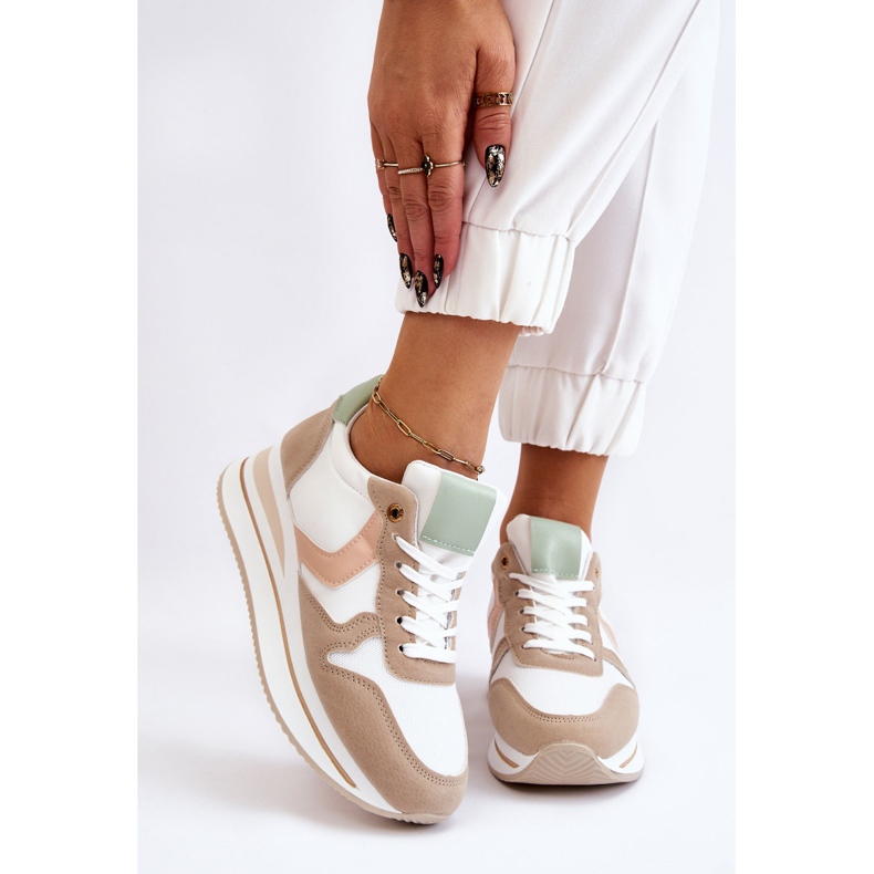 PG1 Női Wedge Sportcipő Fehér és Bézs Neva 1