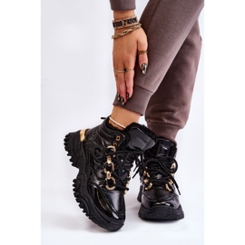 Női szigetelt sportcipő Fűzős Trappers Fekete Bastini 1