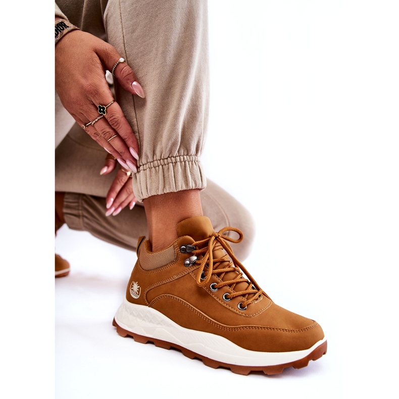 Női szigetelt teve trekking csizma barna 4