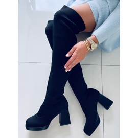 PA1 A márka magas sarkú csizmái Hilary Black fekete 1