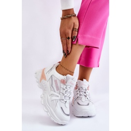 BM Divatos női tornacipő fehér és rózsaszín biko 1
