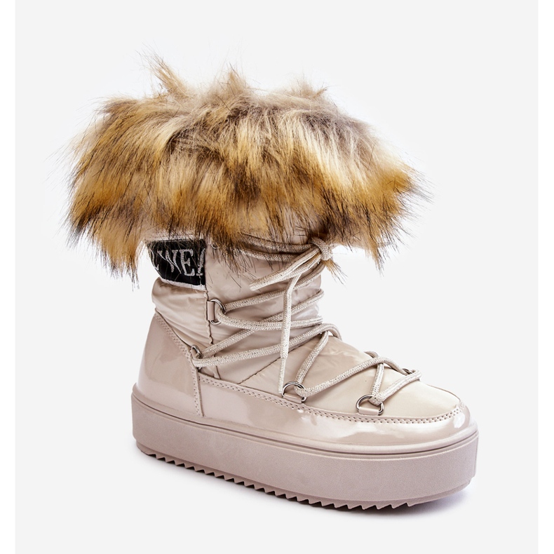 Gyermek szigetelt fűzős hócsizma Bézs Colioris barna 1