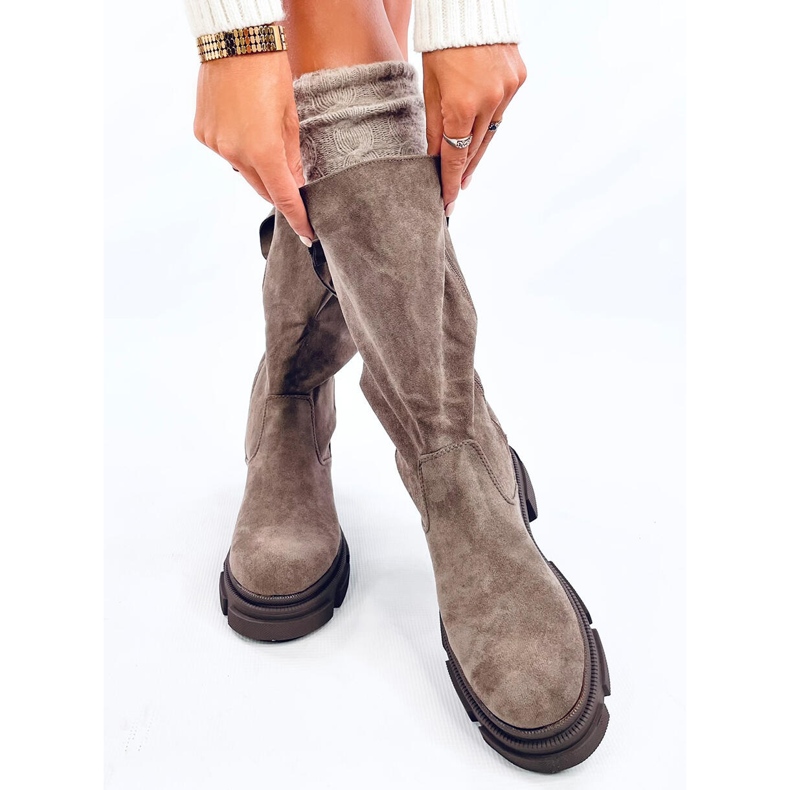 Női Flat Slade Khaki csizma bézs 1