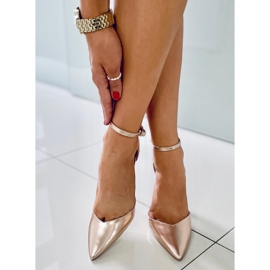 PA1 Christa Champagne női fémes sarkú cipő aranysárga 2