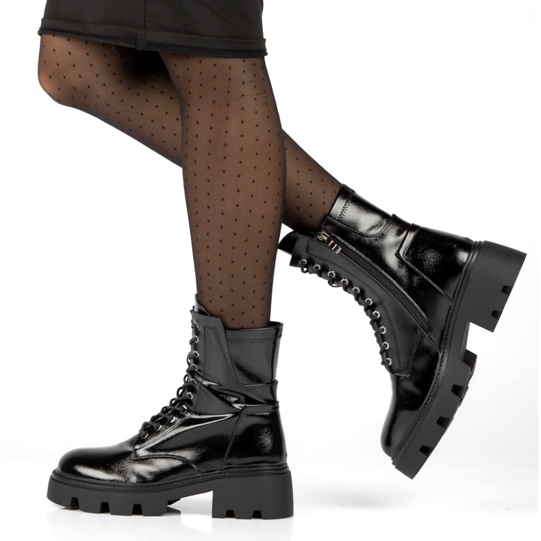 Női fényes szigetelt csizma filippo dbt4095 fekete 4