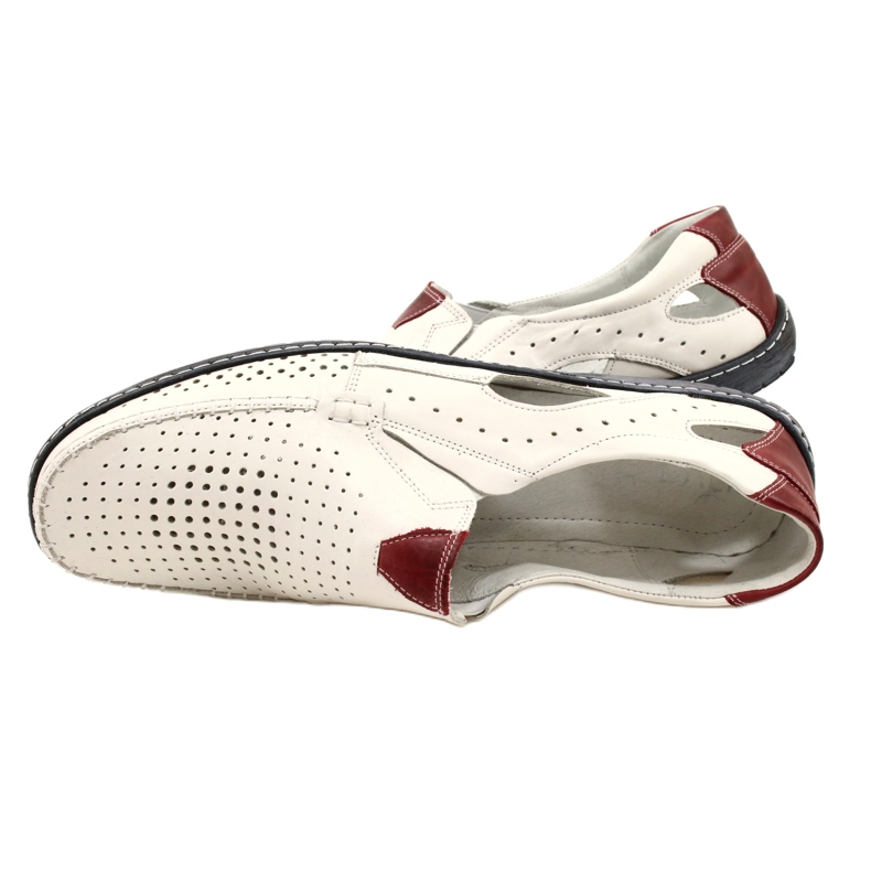 Olivier Férfi fehér bőr mokaszin 901 nyári cipő 5