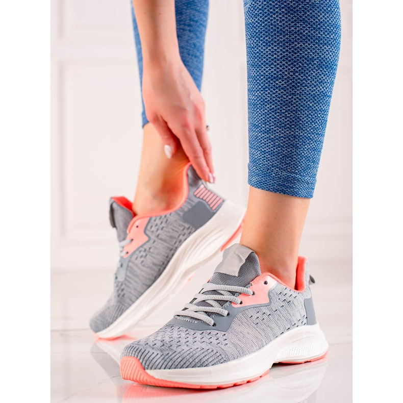 TRENDI Kötett sportcipő szürke 2