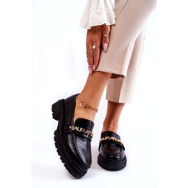 Bőr Loafers Letters La.Fi 210001B-PU Fekete 1