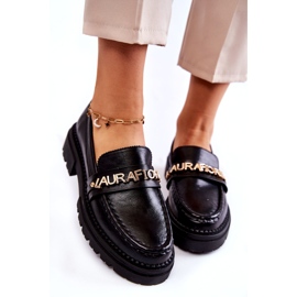 Bőr Loafers Letters La.Fi 210001B-PU Fekete 3
