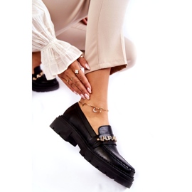 Bőr Loafers Letters La.Fi 210001B-PU Fekete 4