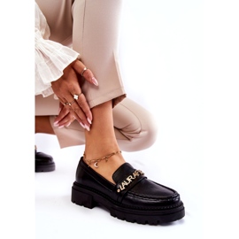 Bőr Loafers Letters La.Fi 210001B-PU Fekete 5