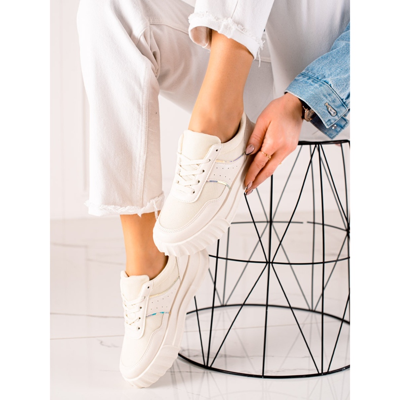 TRENDI Sportcipők a platformon bézs 2