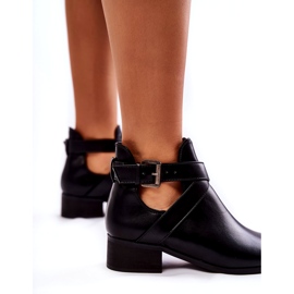 PG1 Női bokacsizma kivágással Black Mandy fekete 3