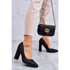 Fényes Pumpák Egy Sarkú Fekete Elmira 2