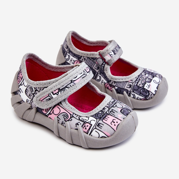 BEFADO S.A. Balerina papucs Befado Kotki 109P261 Szürke 2