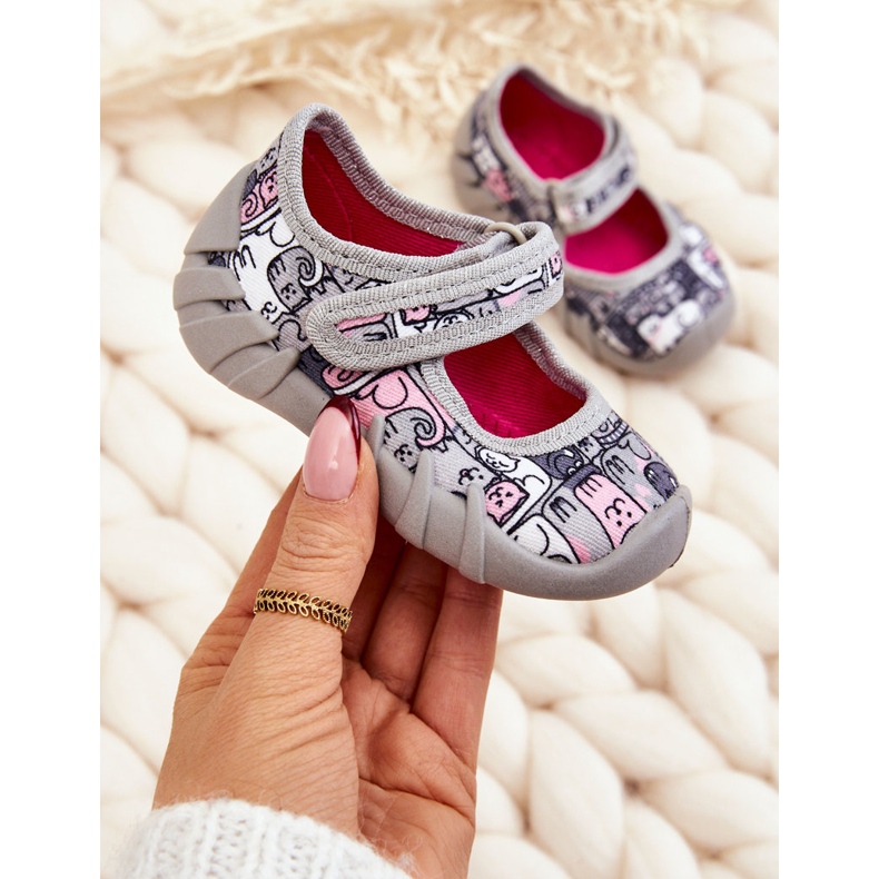 BEFADO S.A. Balerina papucs Befado Kotki 109P261 Szürke 1