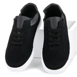 Ideal Shoes Női textil tornacipő fekete 2