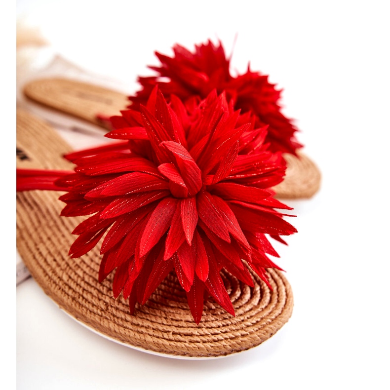 WJ1 Női papucs Eviana piros szövet díszítéssel 1