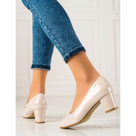 Goodin Elegáns lakkozott szivattyúk bézs 1