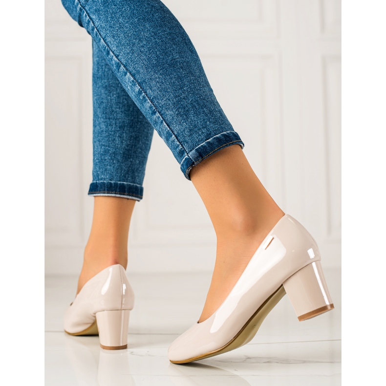 Goodin Elegáns lakkozott szivattyúk bézs 1