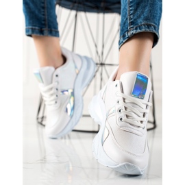 TRENDI Cipők csillogással fehér ezüst 1