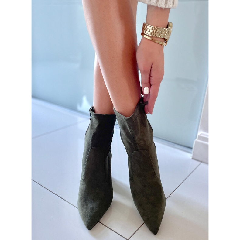 PA1 A márka velúr sarkú csizmája Natalie Green zöld 1