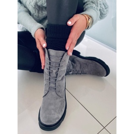 PA1 Lavey Grey velúr fűzős csizma szürke 1