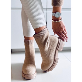 PA1 Roanna Khaki zoknis csizma bézs 1