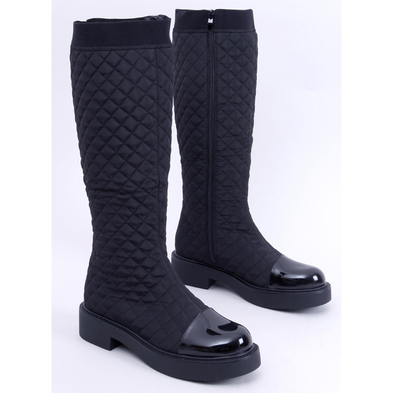 Elegáns Coco Black steppelt csizma fekete 1