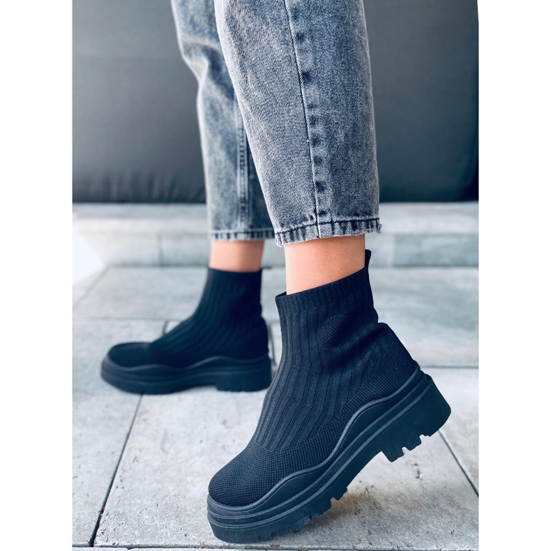 PA1 Silva BLACK + BLACK bokazoknis cipő fekete 1