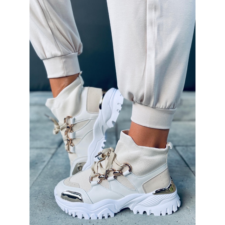 PA1 Tergo Beige magasszárú tornacipő bézs fehér 1