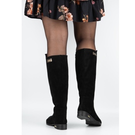 Olivier Divatos bőr női szigetelt csizma fekete fekete 2